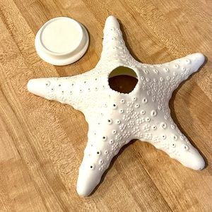 5/$20 Vintage Sea Star candle holder & shade, "fine bone China", some scuffs